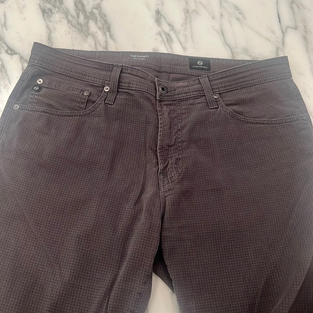 AG Adriano goldschmied the Everett slim straight pants in grey herringbone